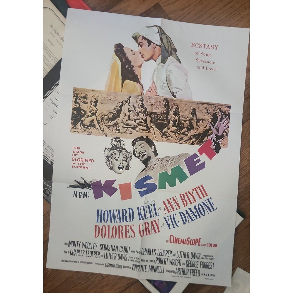 Vintage Kismet (1955) MGM Musical Movie Poster 19"x27" Original Promo Insert